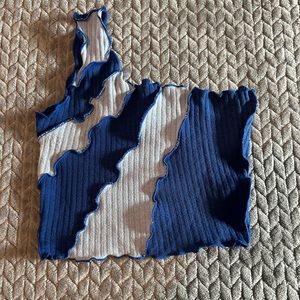 Shein Blue multi one shoulder top